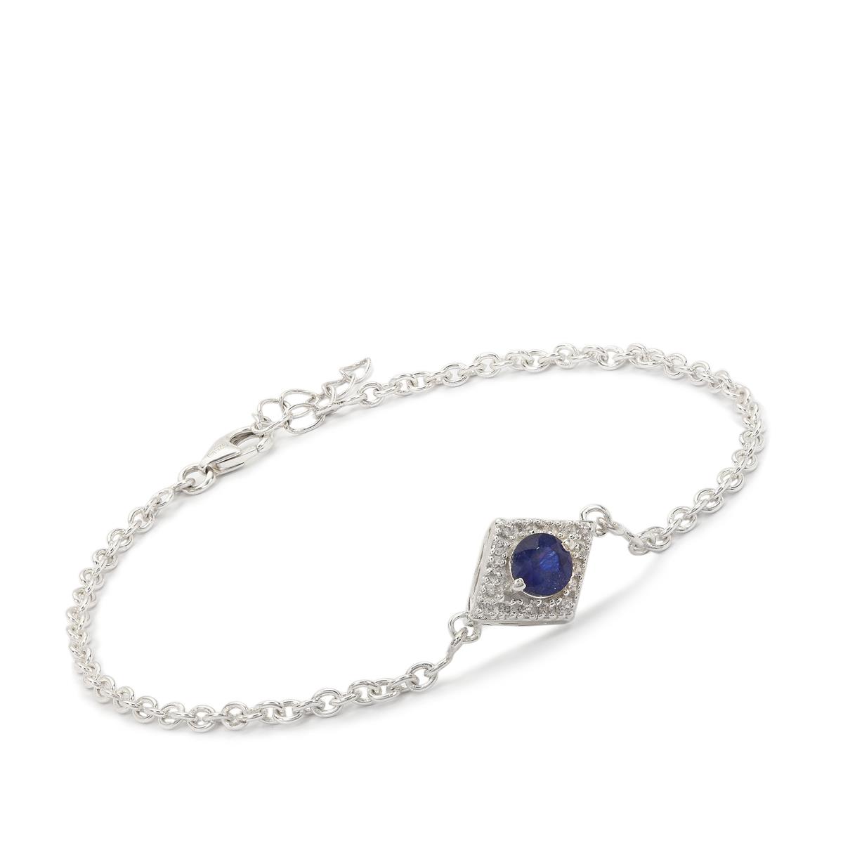 Sterling silver store and sapphire bracelet