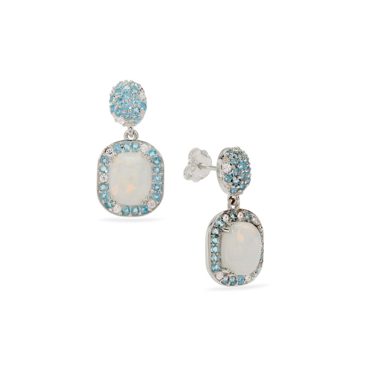 Ethiopian Opal, Swiss Blue Topaz & White Zircon Sterling Silver ...