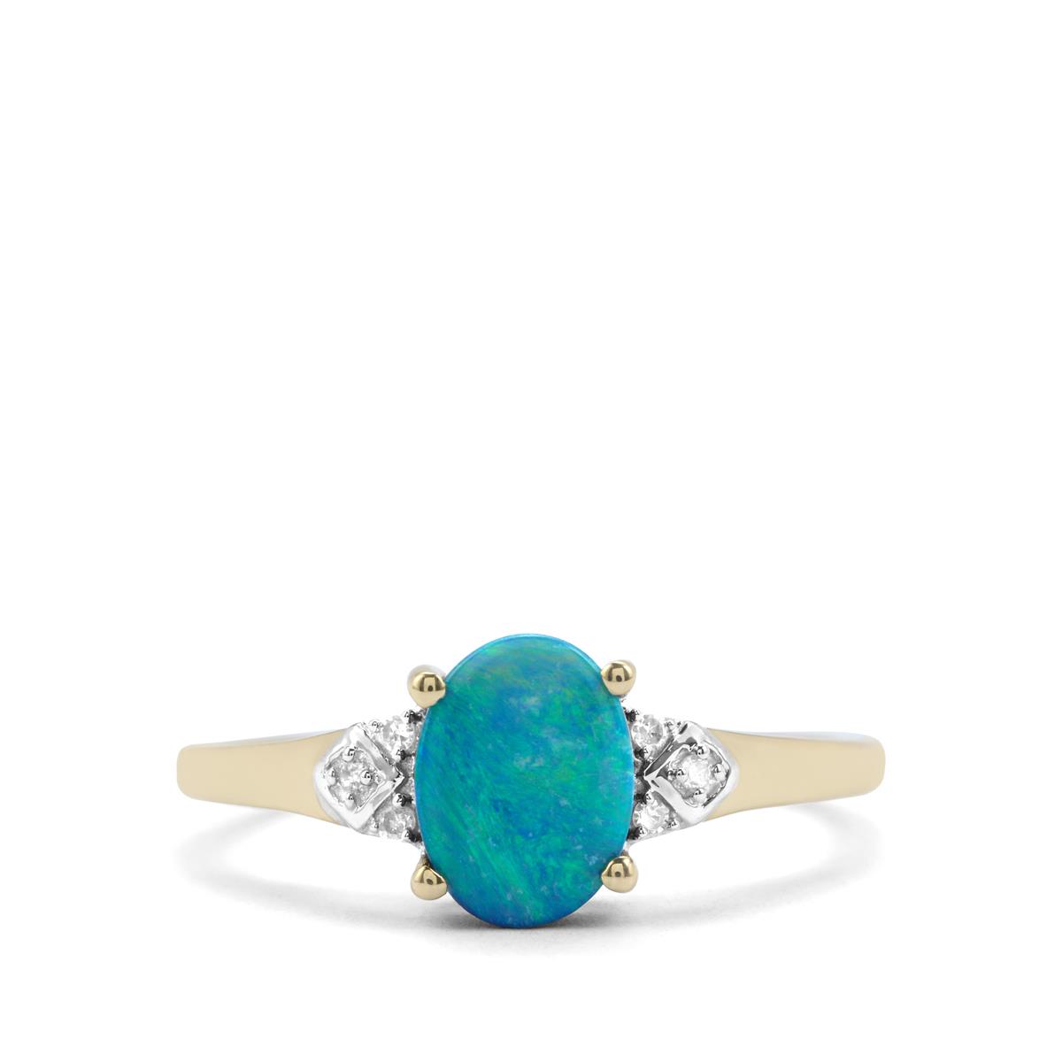 Crystal Opal On Ironstone Diamond 9K Gold Ring Gemporia