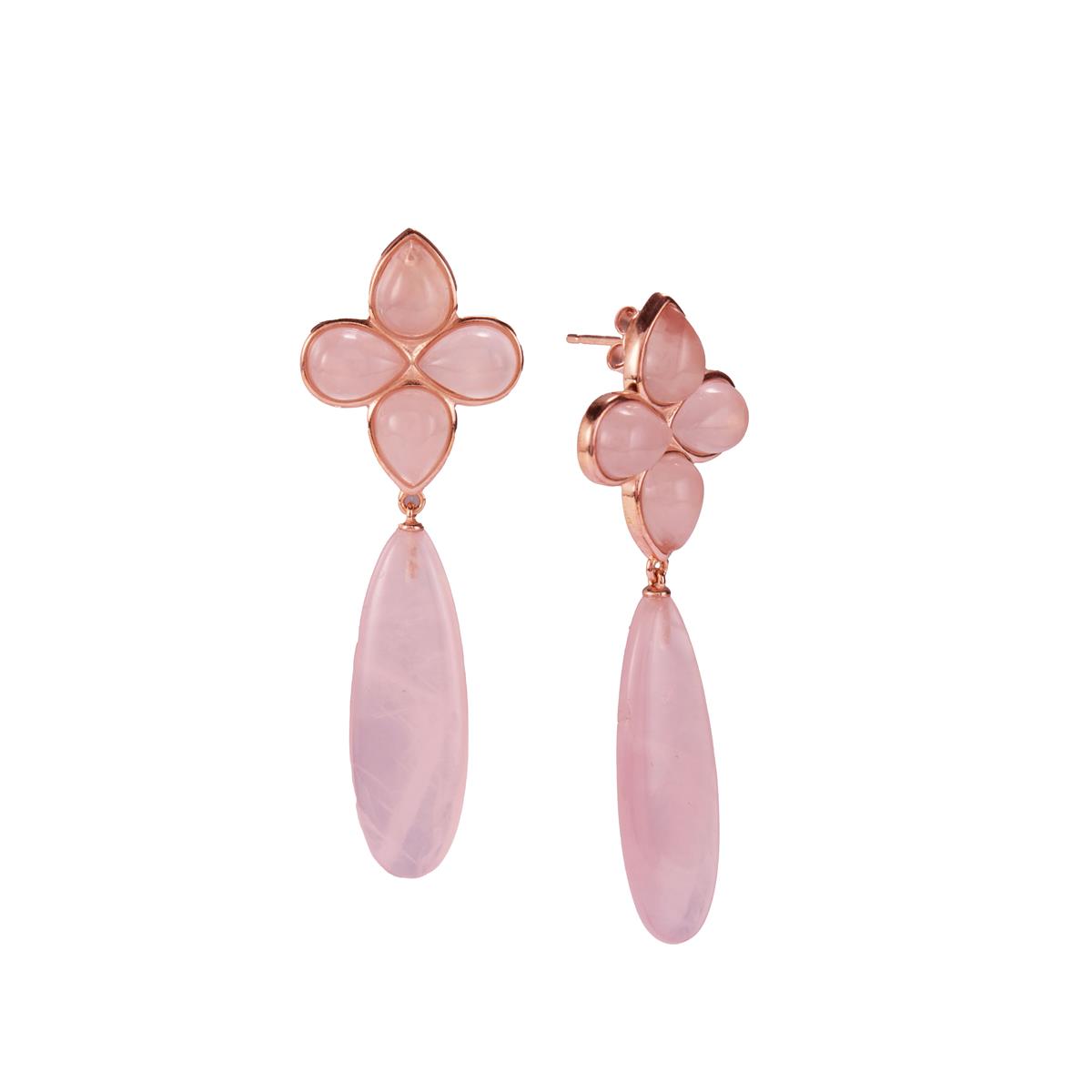 Rose Gold Flashed Sterling Silver Dangle Earrings With 6mm Beads & Leverback Closure 10 thumbnail image