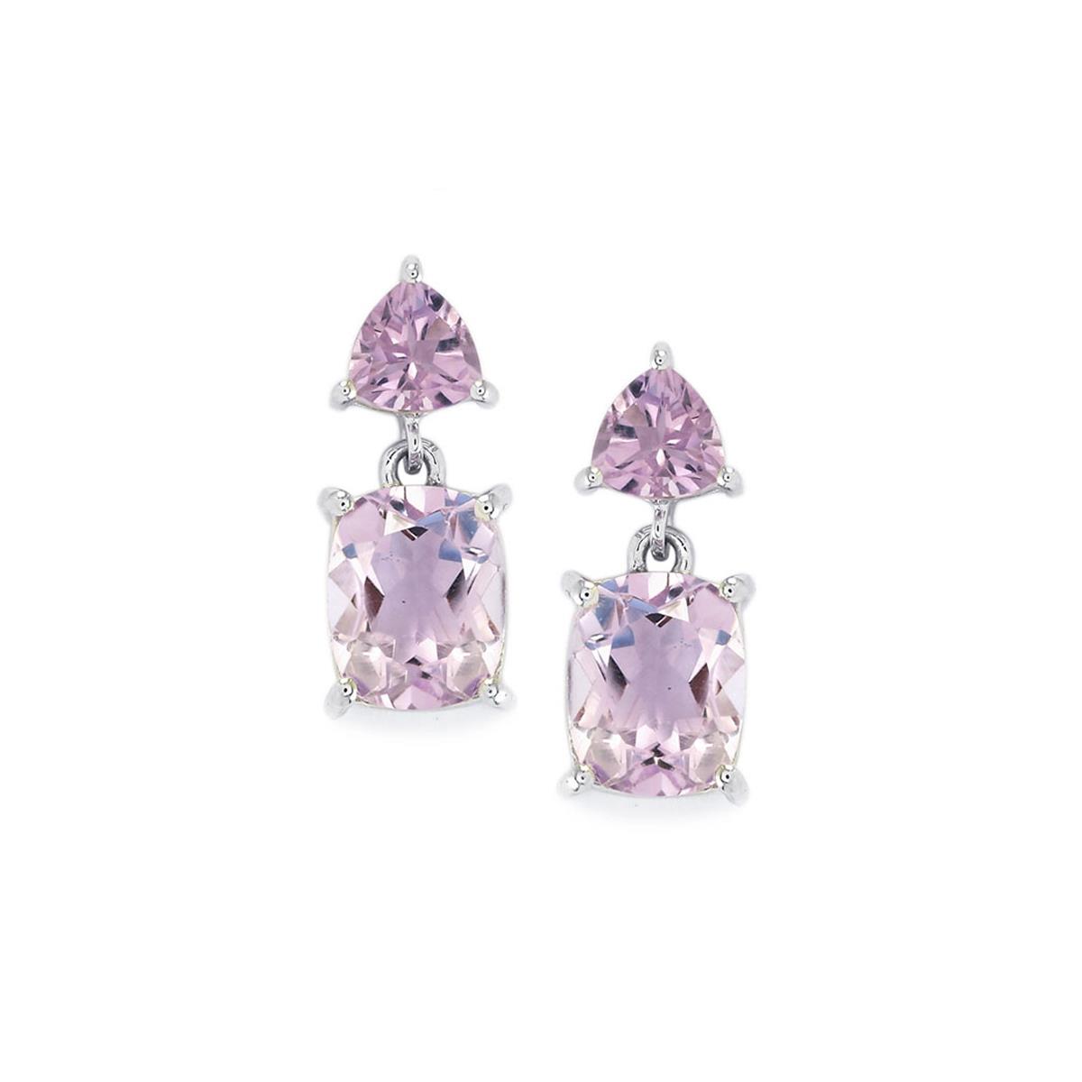 10.40ct Rose De France Amethyst Sterling Silver Earrings | Gemporia