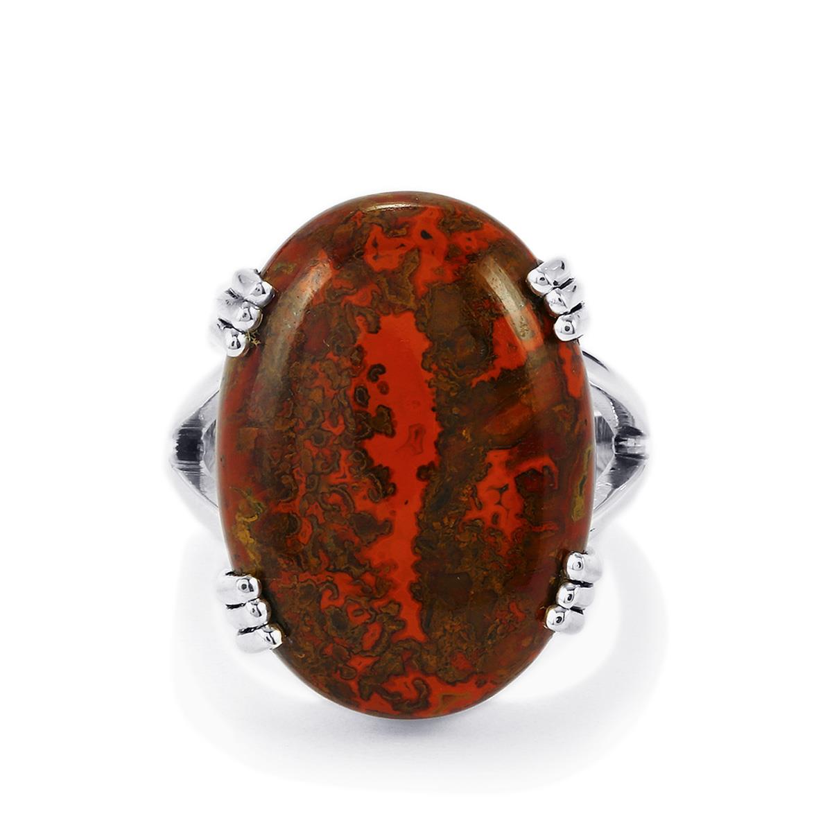 17ct Sonoreña Seam Agate Sterling Silver Aryonna Ring | Gemporia