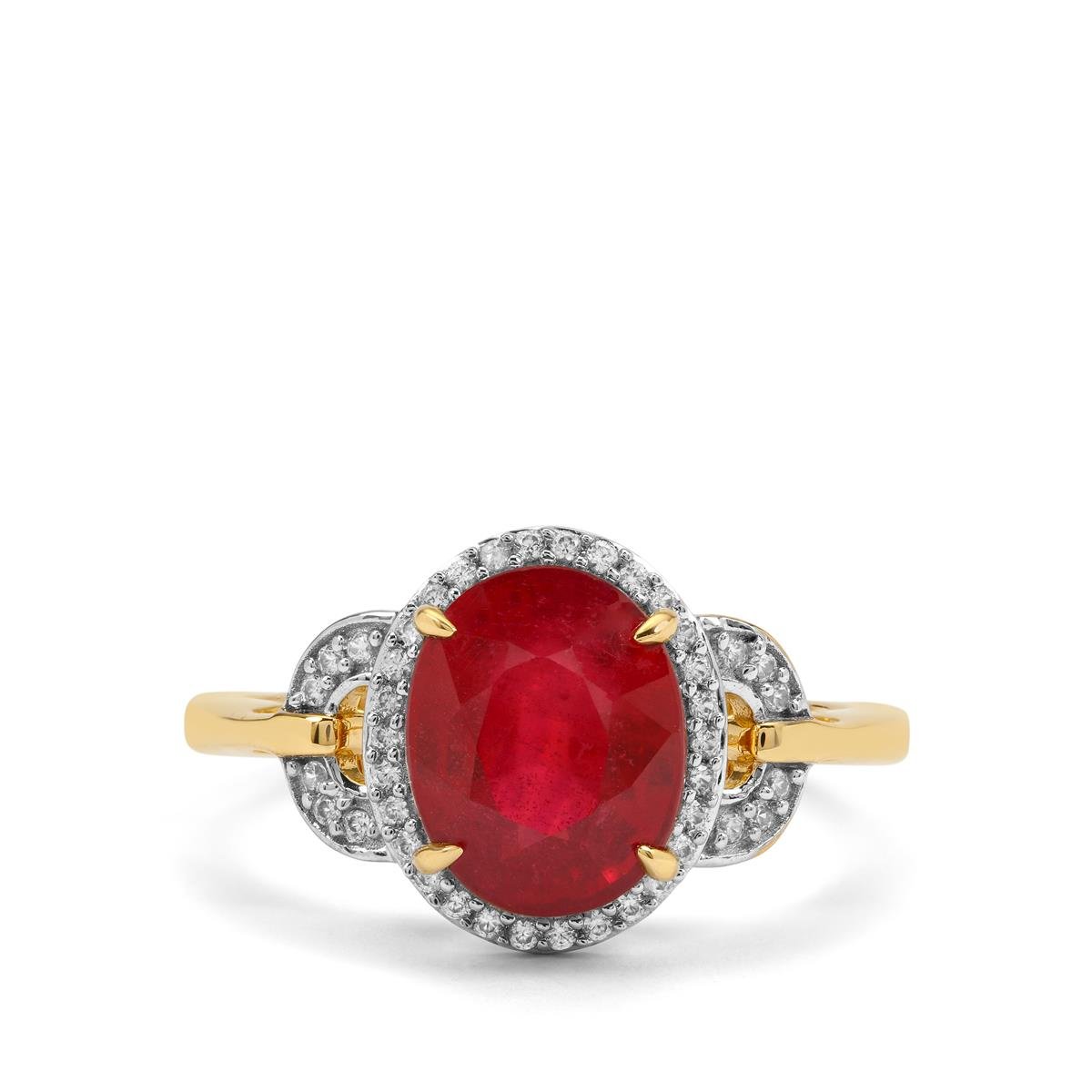 Malagasy Ruby & White Zircon 9K Gold Ring ATGW 3.95cts (F) | Gemporia