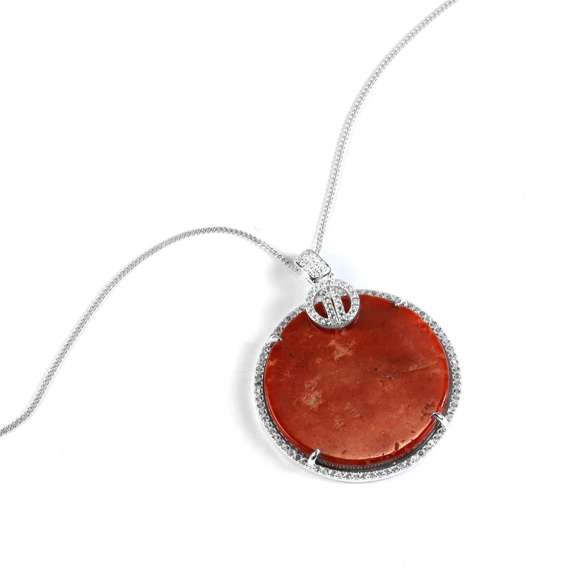 ☆TATIANA☆ Silver 925 Red Jade Candy Ball Necklace NZ2143 TATIANA】(silver925) Red Jade Candy Ball Necklace TATIANA