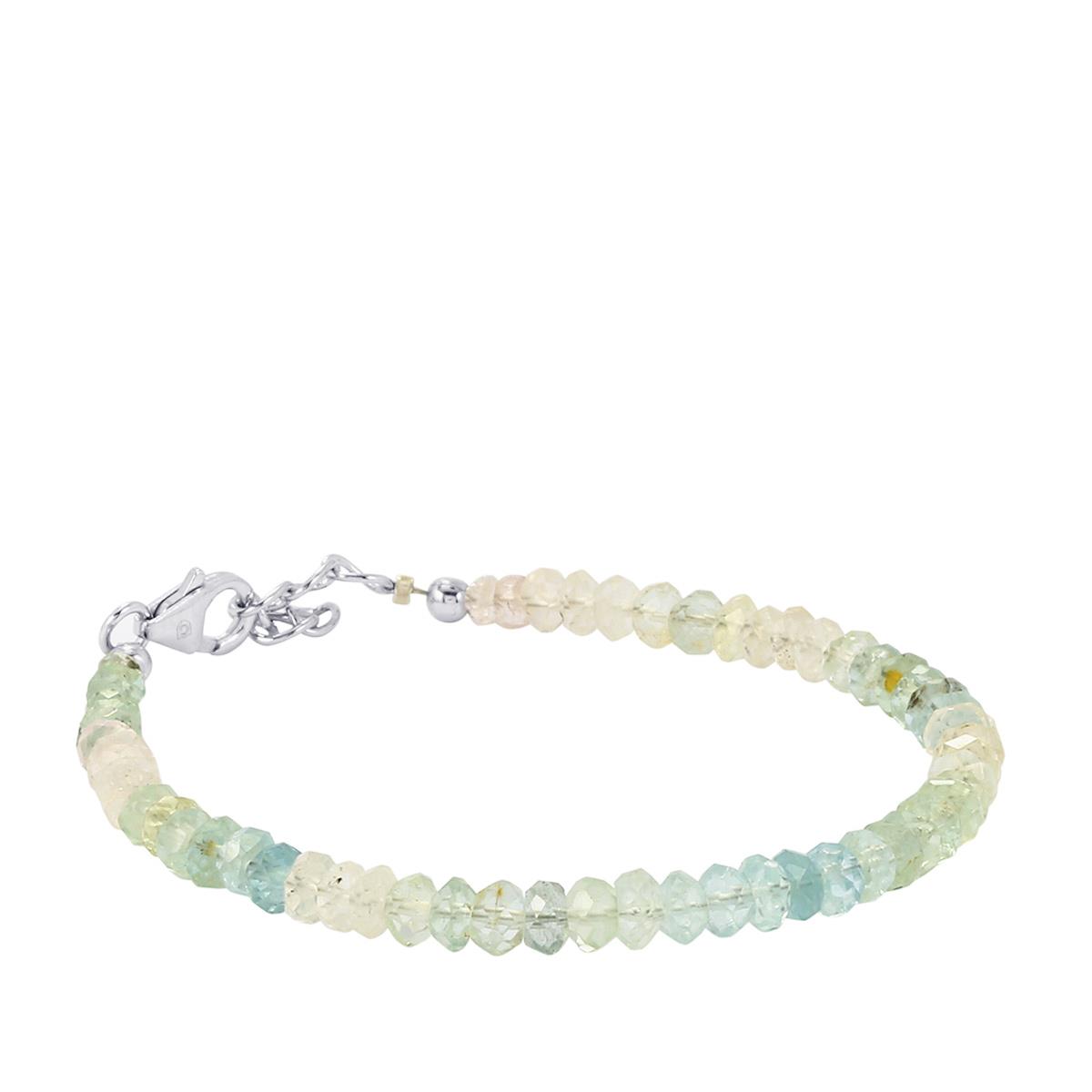 23ct MultiColour Beryl Sterling Silver Graduated Bead Bracelet Gemporia