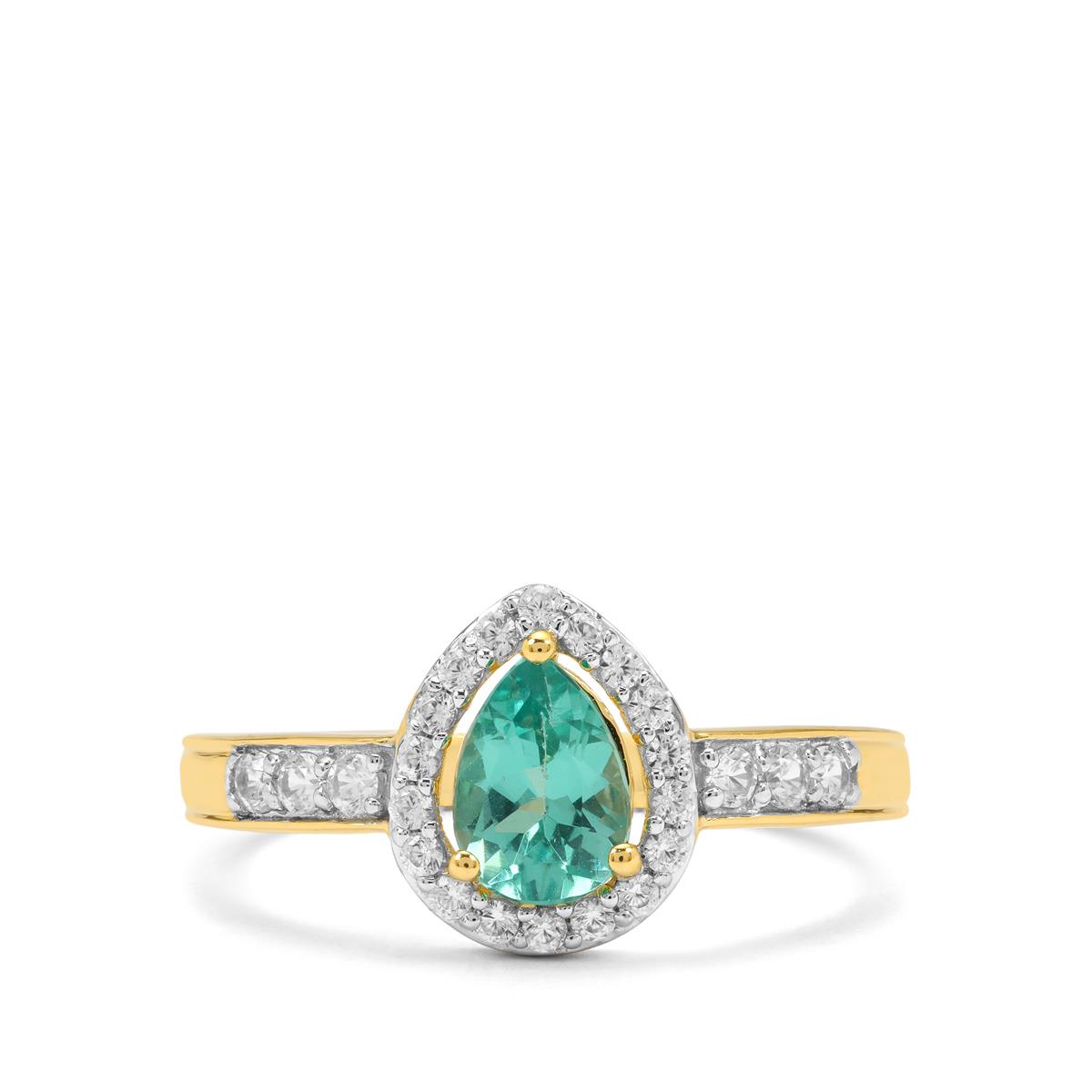 Botli Apatite & White Zircon 9K Gold Ring ATGW 1.15cts | Gemporia