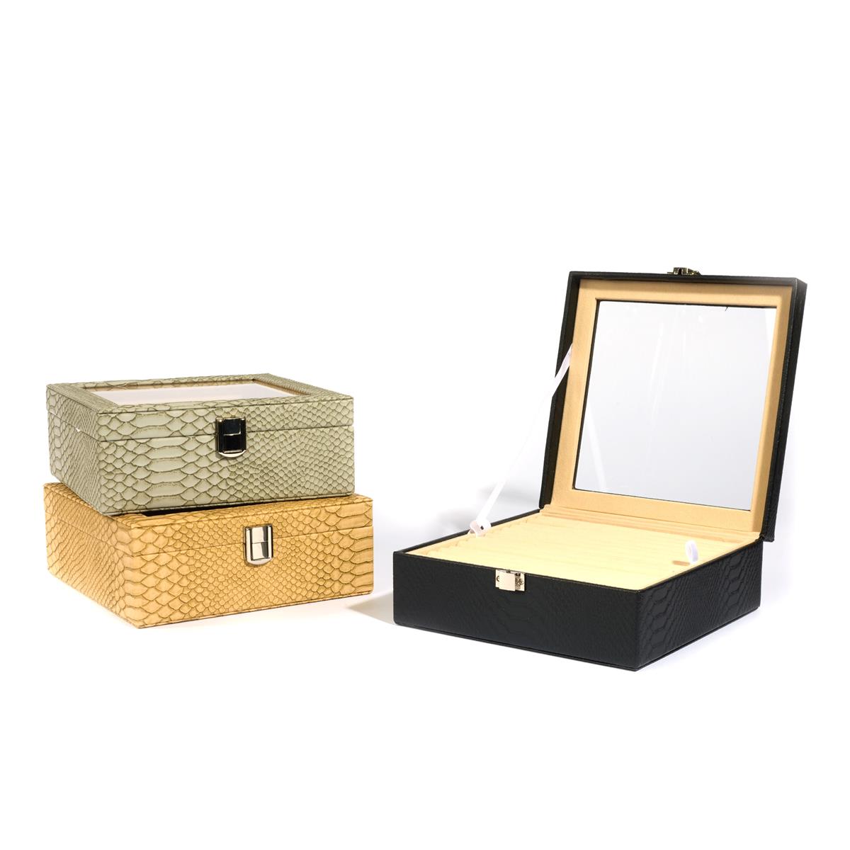 その他 PAIR RINGS JEWELRY BOX Kimbie Pu Two Layer Ring Box (Holds 182 Rings) - Available in Gold