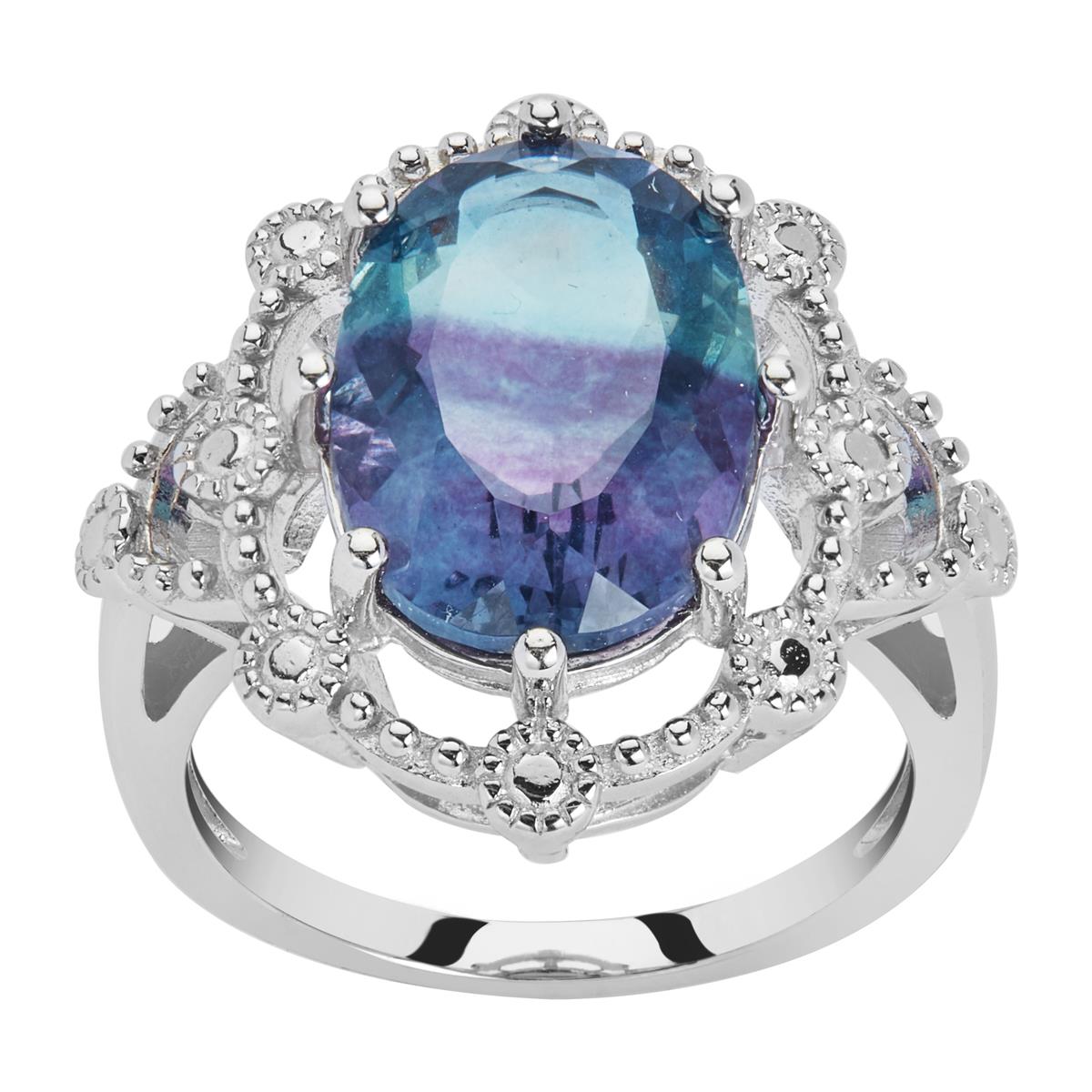 Zebra Fluorite Ring in Sterling Silver 6.84cts | Gemporia