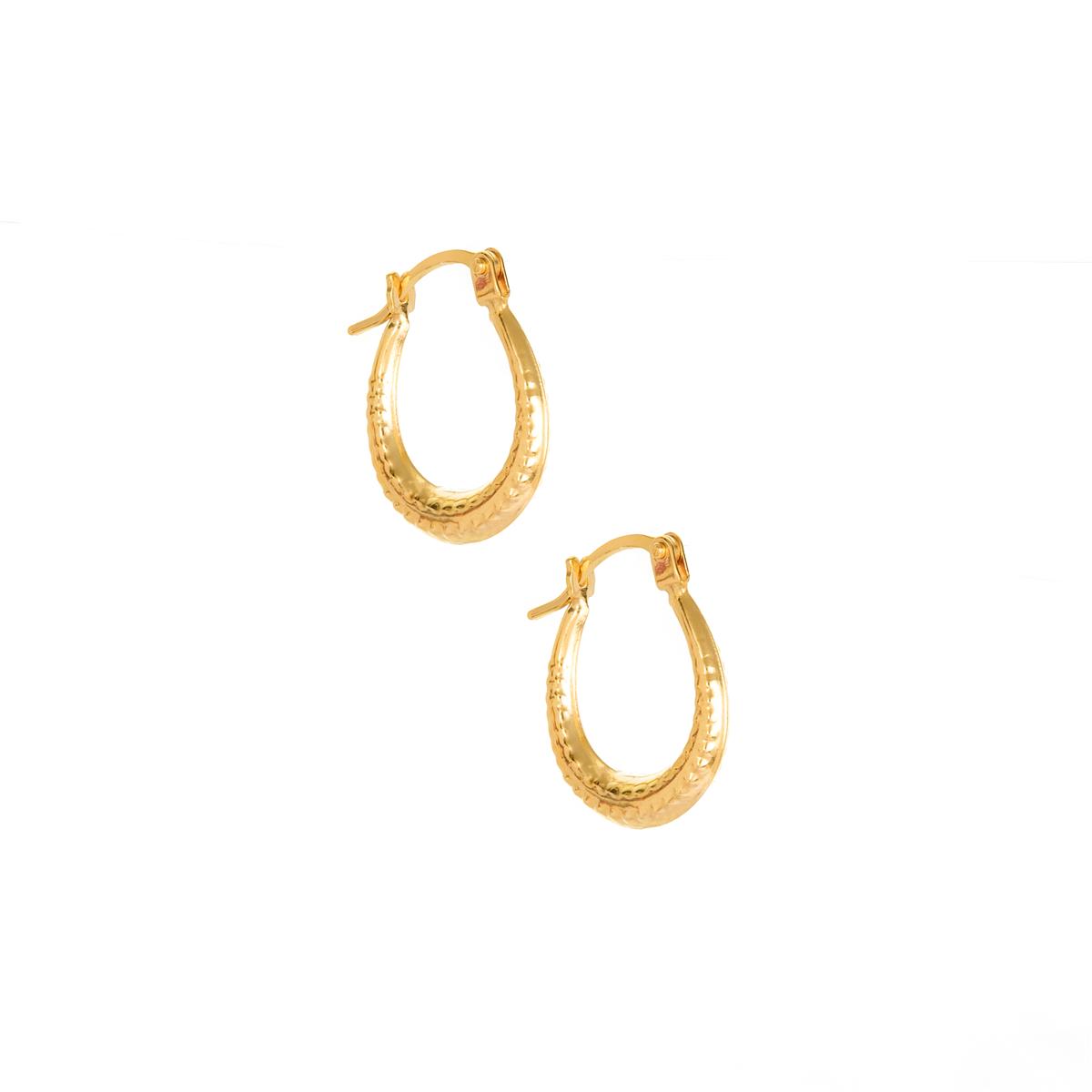 9K Gold Patterned Earrings | Gemporia