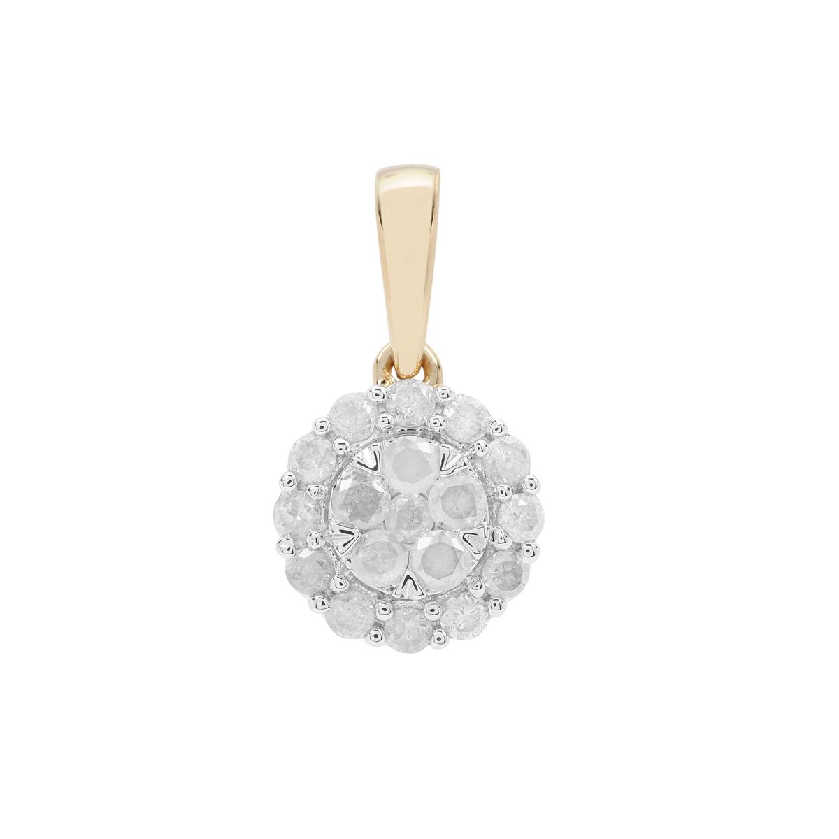 1/2ct Diamond 9K Gold Pendant | Gemporia