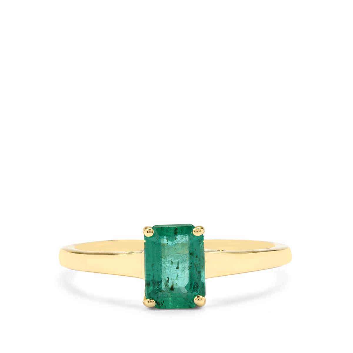 1ct Zambian Emerald 9K Gold Ring Gemporia