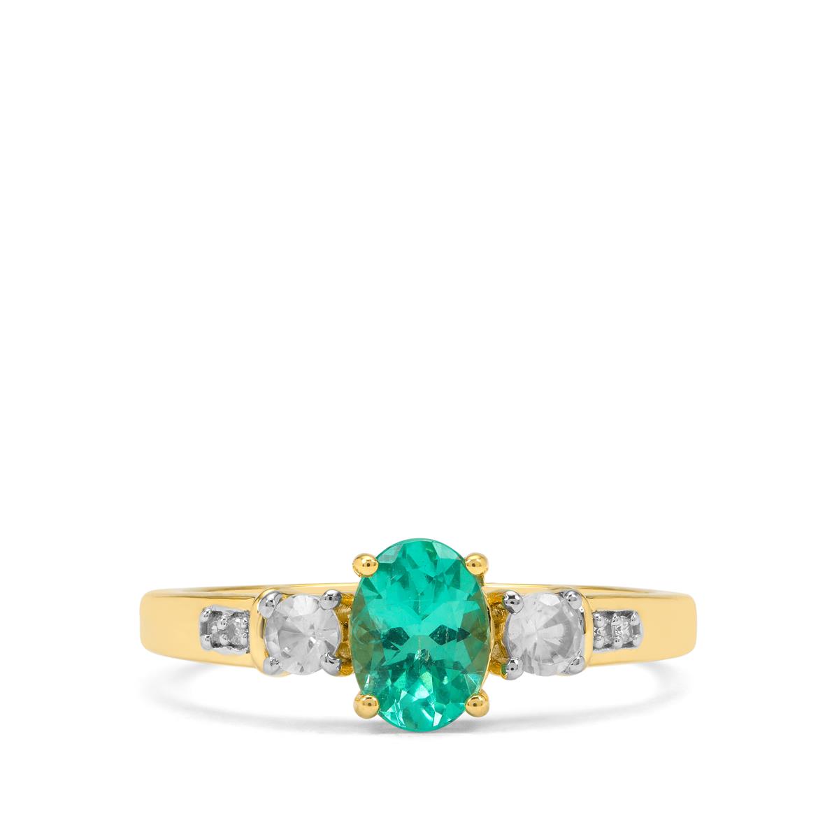 Botli Apatite & White Zircon 9K Gold Ring ATGW 1.10cts | Gemporia