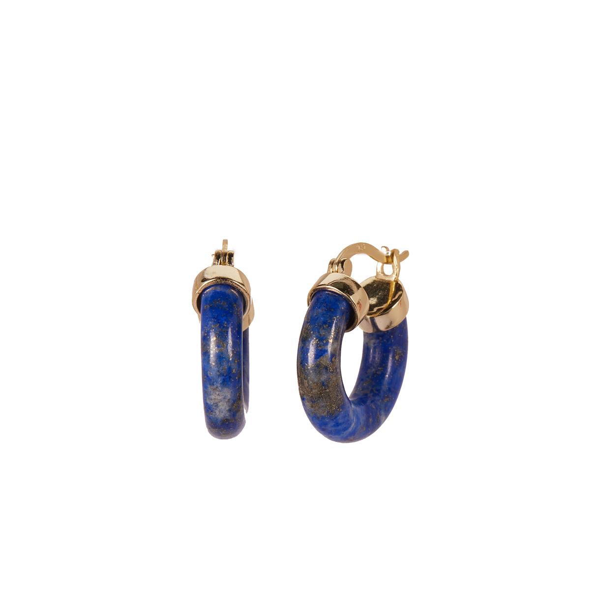 Sar-i-Sang Lapis Lazuli Gold Tone Sterling Silver Earrings 21.50cts ...