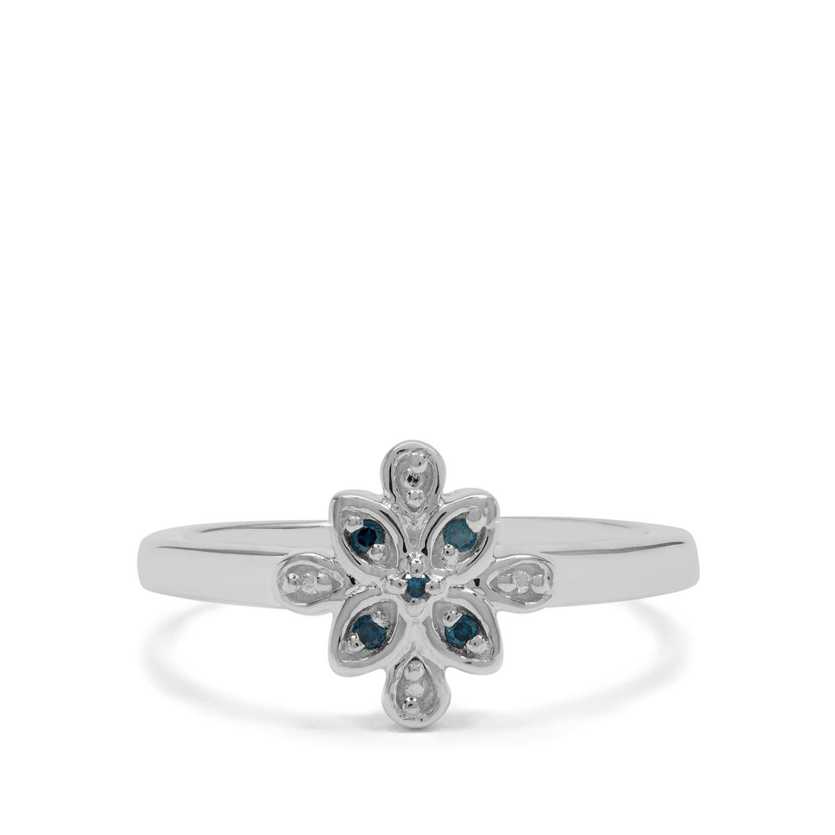 Blue Diamond Sterling Silver Ring | Gemporia