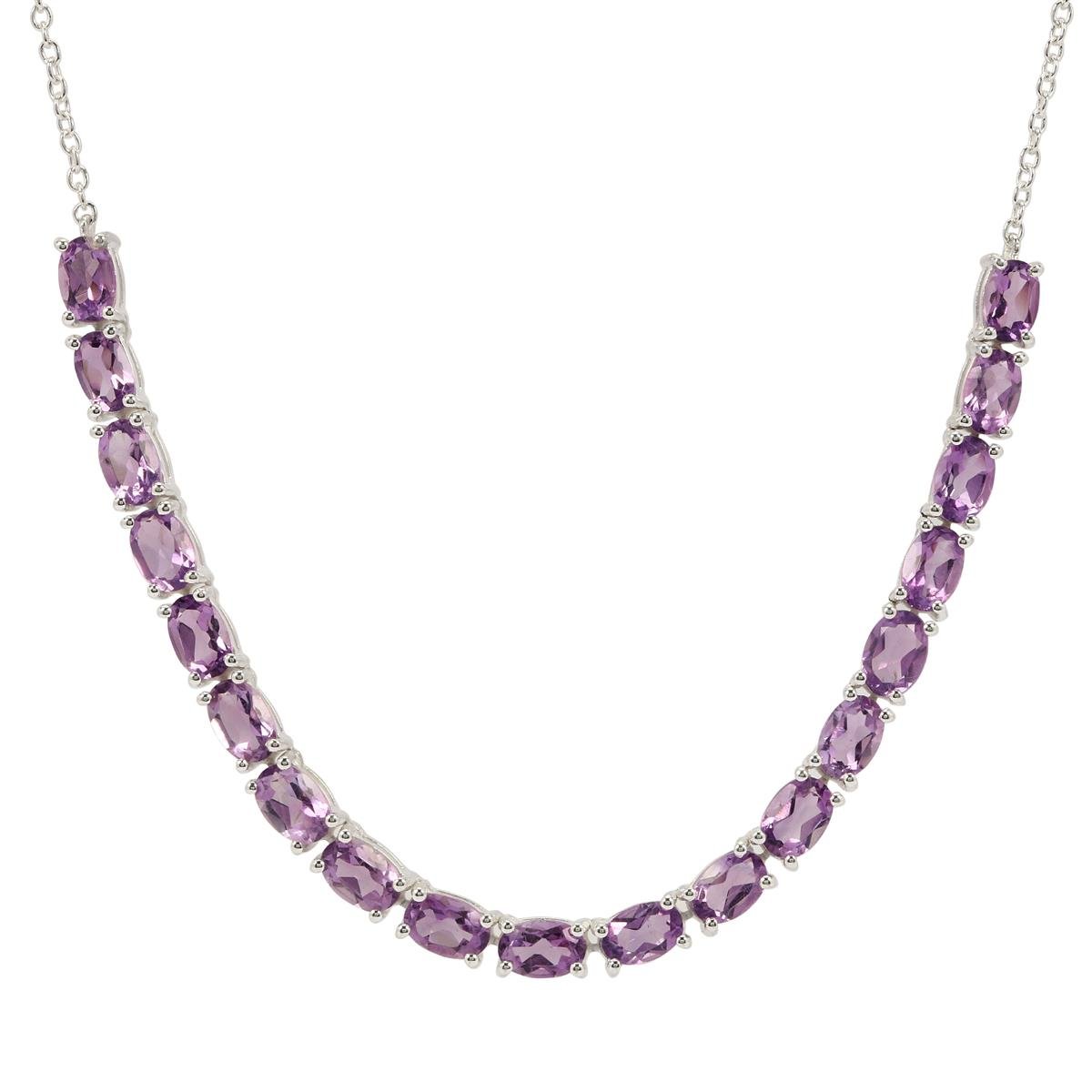 8cts Zambian Amethyst Sterling Silver Necklace | Gemporia