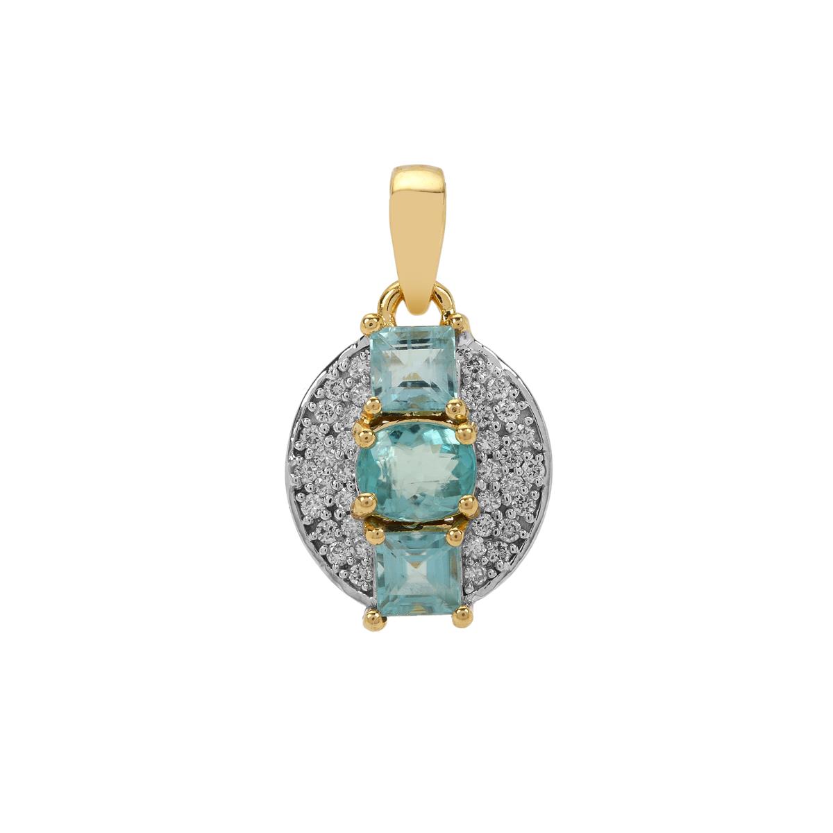 Grandidierite & Diamond 18K Gold Tomas Rae Pendant MTGW 1.30cts | Gemporia