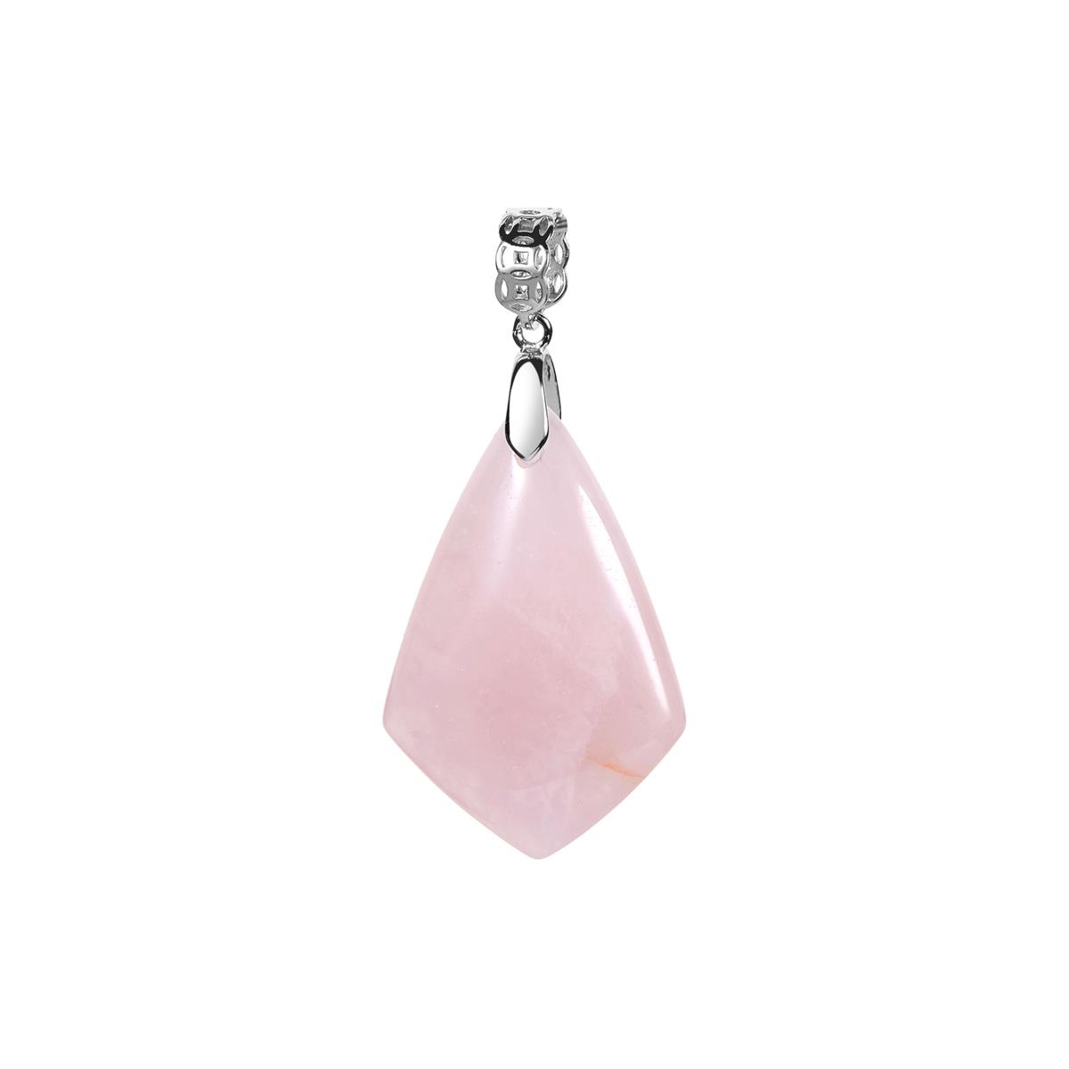 23.05ct Rose Quartz Sterling Silver Pendant Gemporia