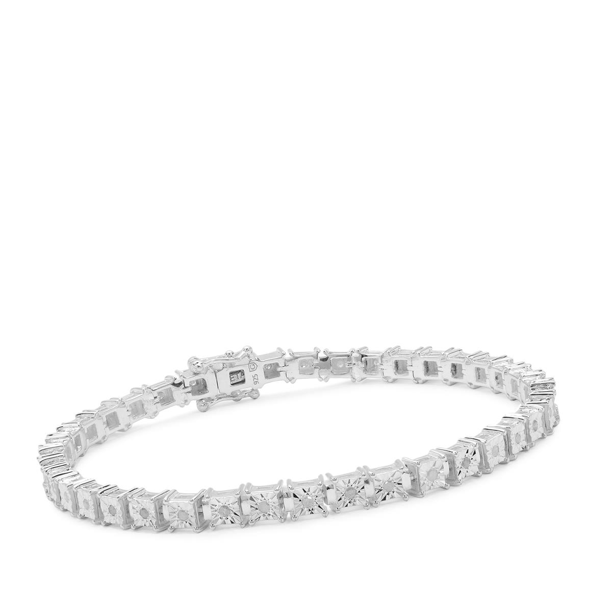 1/2ct Diamond Sterling Silver Bracelet Gemporia