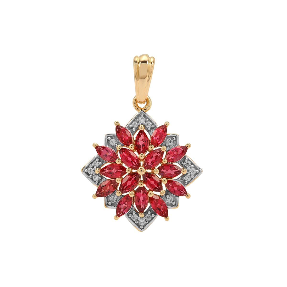 Mogok Jedi Spinel & White Zircon 9K Gold Pendant ATGW 1.45cts | Gemporia