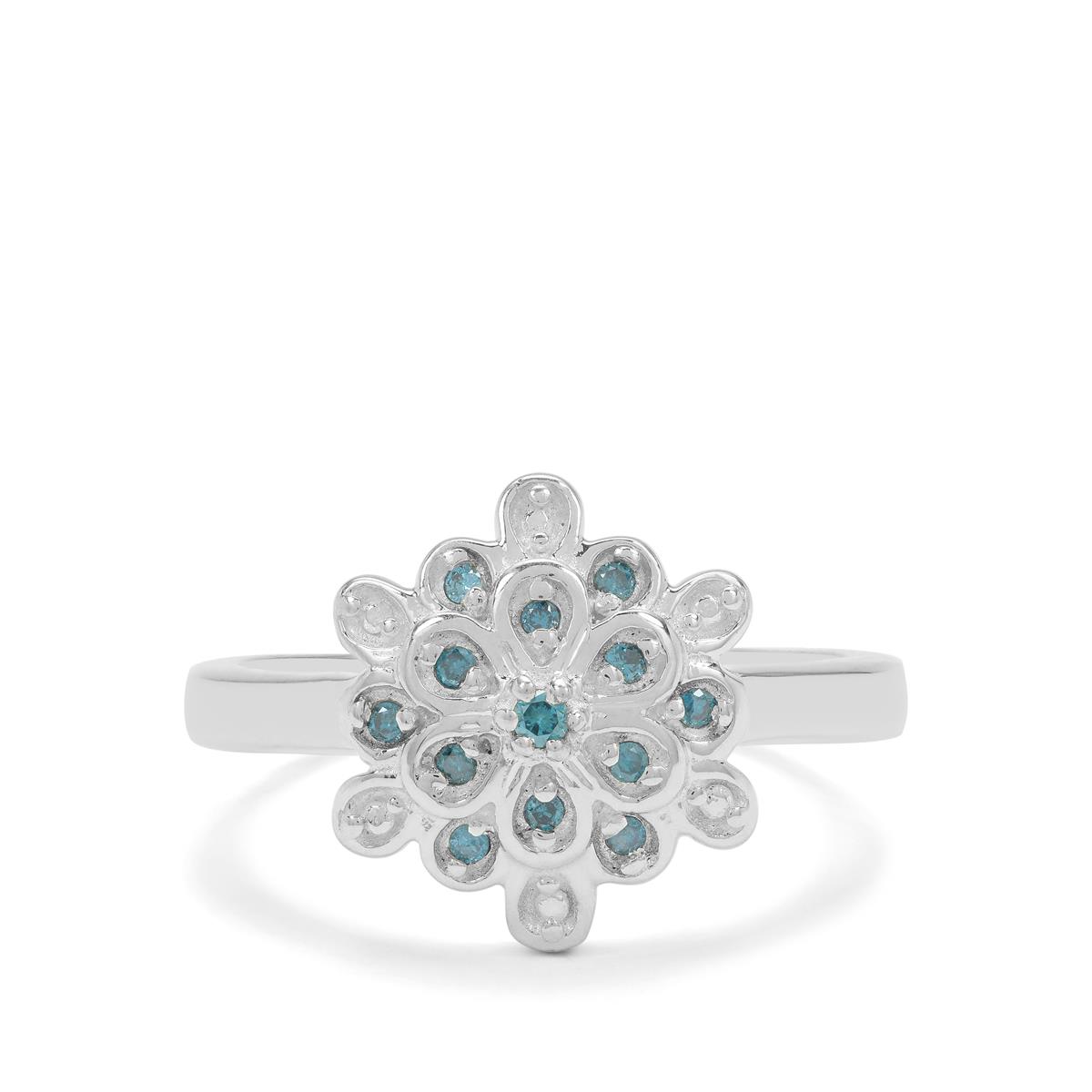0.20 Carat Genuine Blue Diamond .925 Sterling Silver Ring main image 1