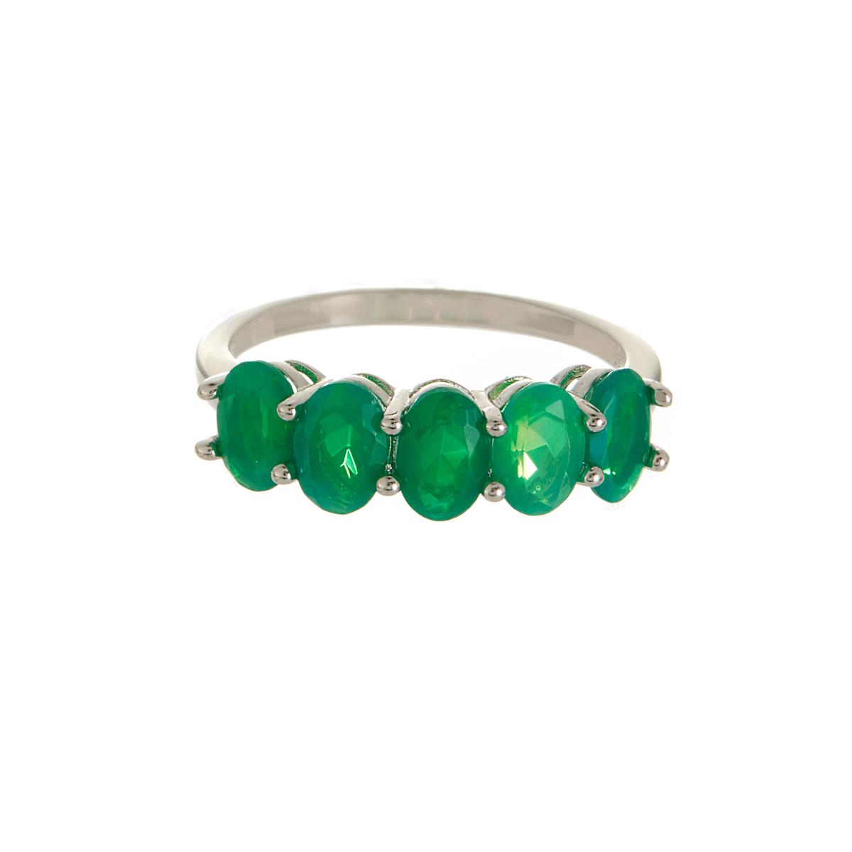 Ethiopian pink and green fire opals, sterling silver ring