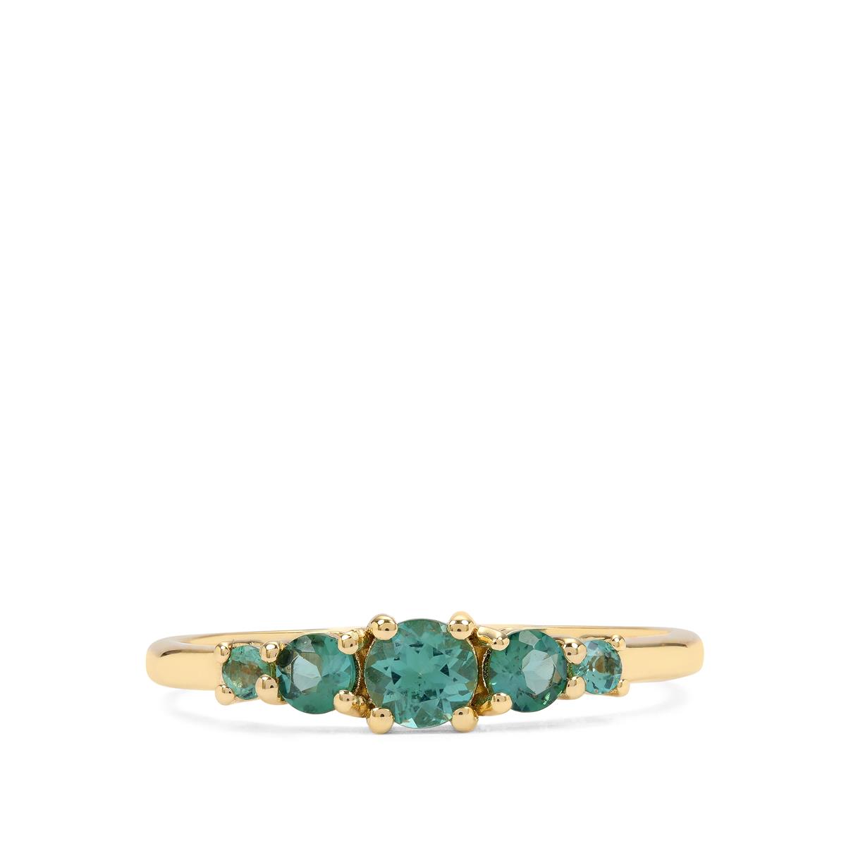 0.50ct Blue Green Tourmaline 9K Gold Ring | Gemporia