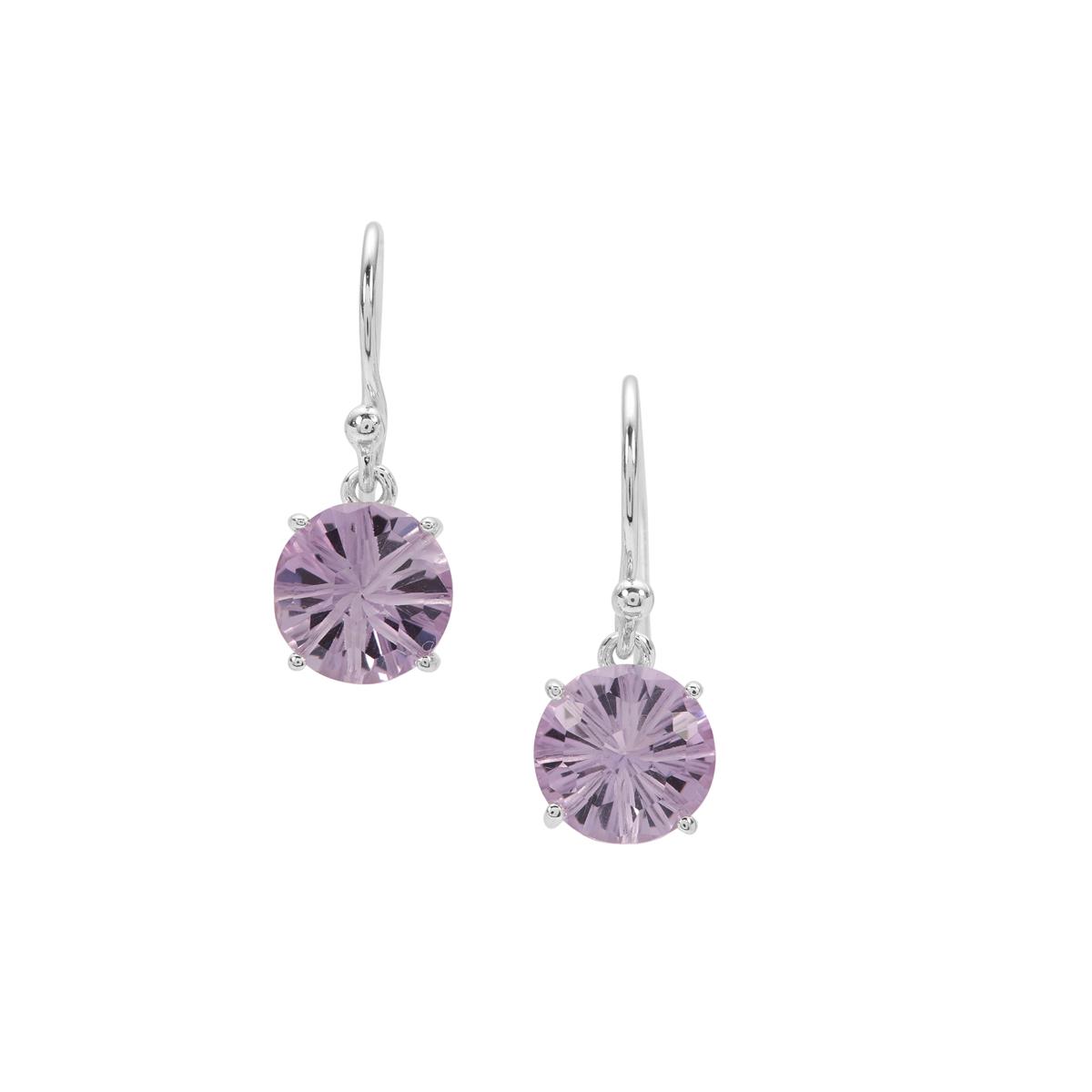 3.45ct Honeycomb Cut Rose De France Amethyst Sterling Silver Earrings ...