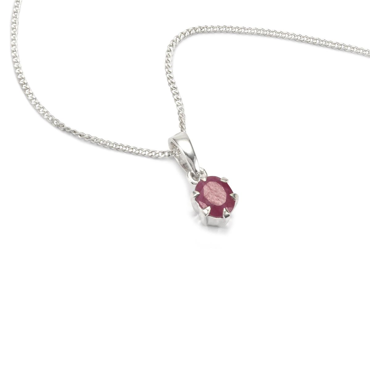 Johnson Ruby Pendant in Sterling Silver 0.80cts | Gemporia