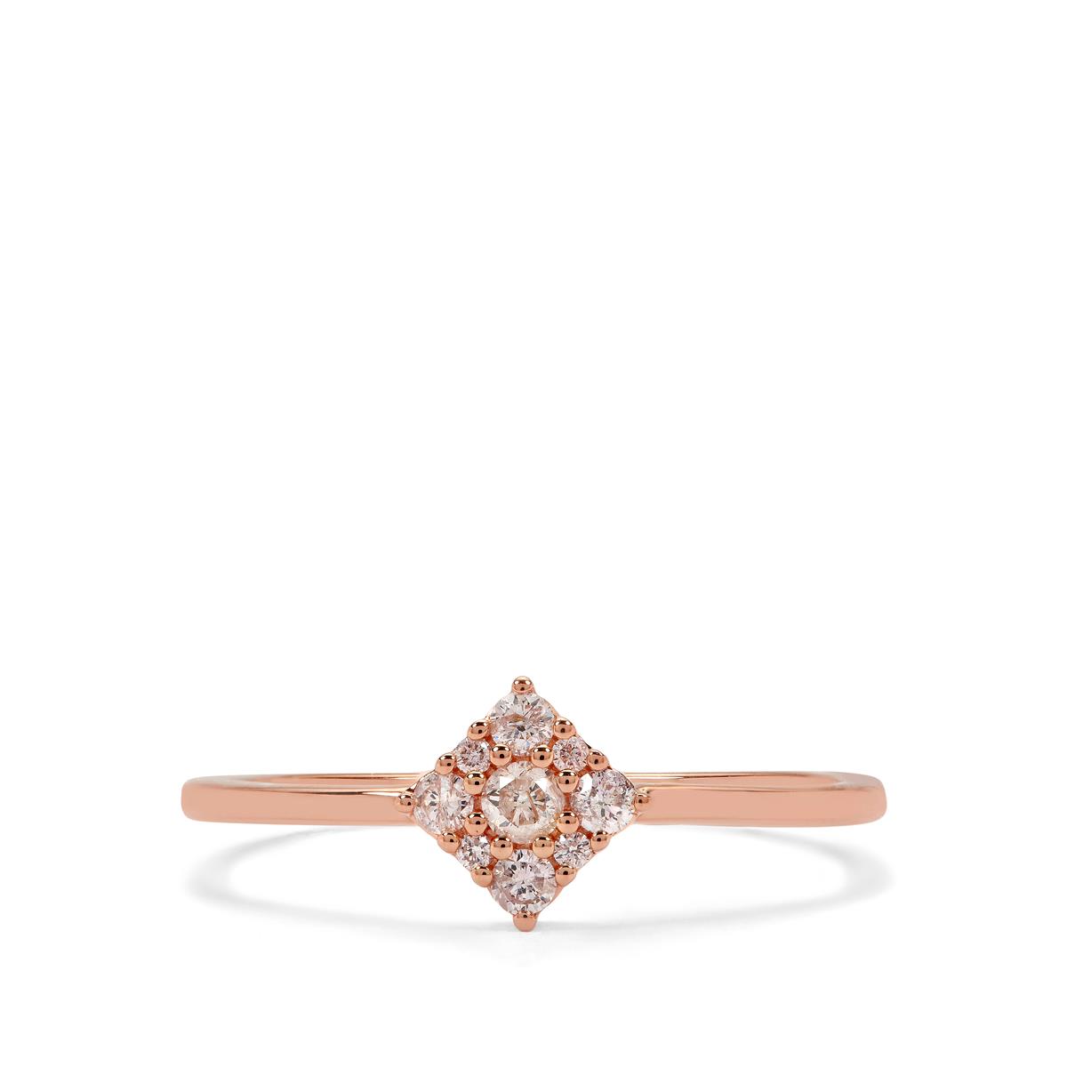 PINK CAVIAR 0.206ct Pink Diamond Ring in 9ct Rose & White Gold main image 0