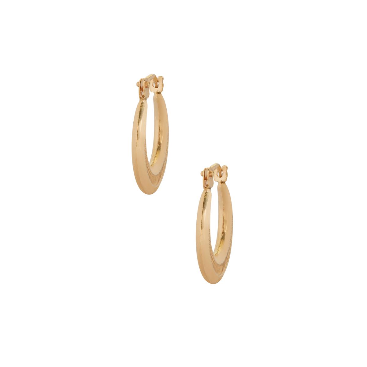 9K Gold Ribbed Creole Earrings 0.50g | Gemporia