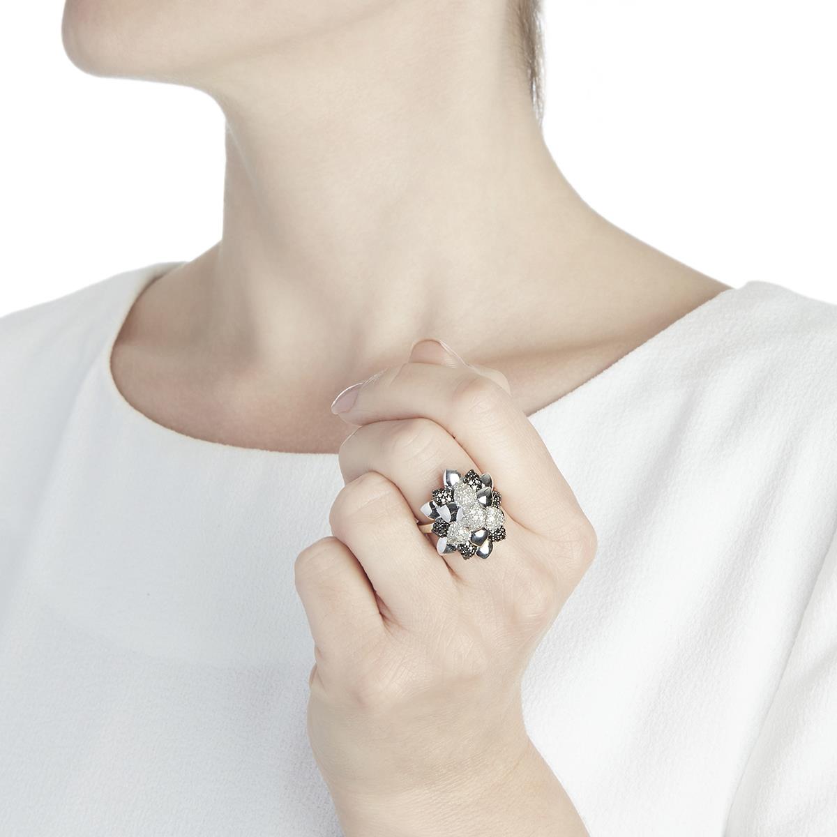Black Diamond Ring ~ Sterling Silver