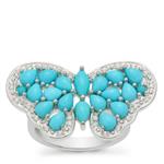 MUSE 18K Vermeil Sleeping Beauty Turquoise, Kyanite & Zircon Dome Ring
