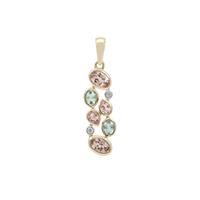 Cherry Blossom™ Morganite, Aquaiba™ Beryl Pendant with Diamond in 9K Gold 1.45cts