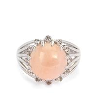 Galileia Morganite Ring with White Topaz in Sterling Silver 6.69cts