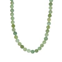 Moss-in-Snow Burmese Jade Necklace in Sterling Silver 214.70cts
