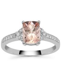 Cherry Blossom™ Morganite Ring with Diamond in Platinum 950 1.15cts