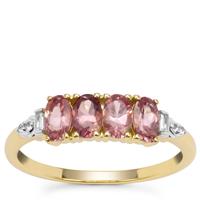 Mahenge Pink Spinel Ring with White Zircon in 9K Gold 1.05cts