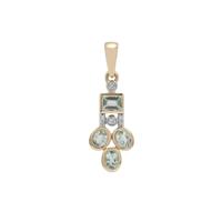 Aquaiba™ Beryl Pendant with Diamond in 9K Gold 0.65ct