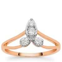 Flawless Diamonds Ring in 9K Rose Gold 0.26ct