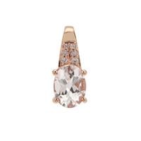 Alto Ligonha Morganite Pendant with Pink Diamond in 9K Rose Gold 1.10cts