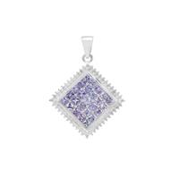 Tanzanite Pendant with White Zircon in Sterling Silver 2.95cts