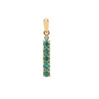 Botli Green Apatite Pendant with White Zircon in 9K Gold 1.50cts