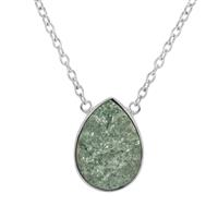 Fuchsite Drusy Necklace in Sterling Silver 9cts