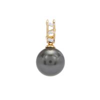 Tahitian Cultured Pearl Pendant with Diamond in 18K Gold (12mm)