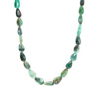 Zambian Emerald Graduated Necklace in Sterling Silver 105.87cts