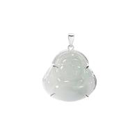 Type A Jadeite Buddha Pendant in Sterling Silver 36cts