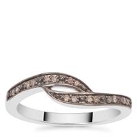 Champagne Diamond Ring in Sterling Silver 0.10ct
