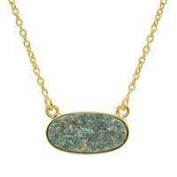 Fuchsite Drusy Necklace in Gold Plated Sterling Silver 8cts