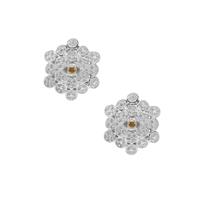 Champagne Diamonds Earrings in Sterling Silver 0.07ct