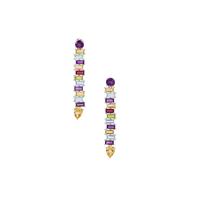 Multi Colour Gemstones Earrings in Sterling Silver12.25cts